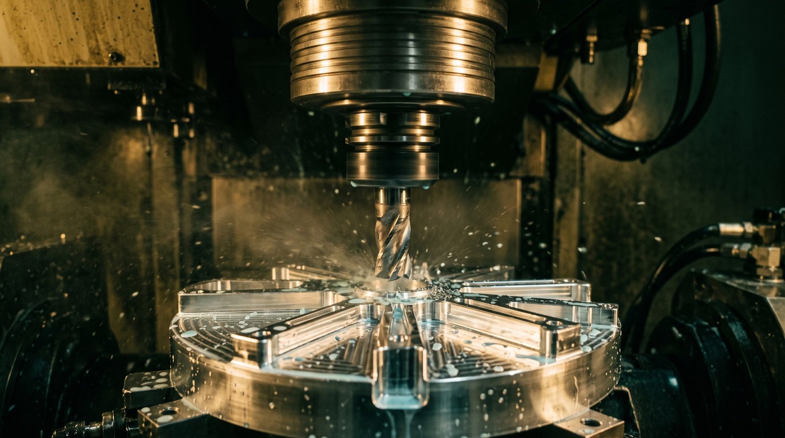 Femaxlig CNC-bearbetning av precisionskomponent